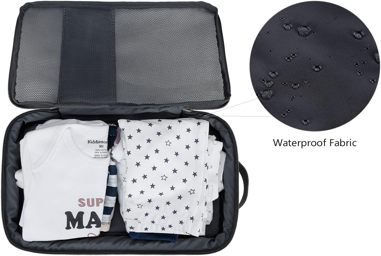 MOMIGO Baby Diaper Bag Organizer Pouches - 2 Pack Waterproof Pod Hanging Diaper Bag Cute Bear Mesh Bag Reusable, Washable or Baby Cloth Diapers