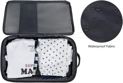 MOMIGO Baby Diaper Bag Organizer Pouches - 2 Pack Waterproof Pod Hanging Diaper Bag Cute Bear Mesh Bag Reusable, Washable or Baby Cloth Diapers