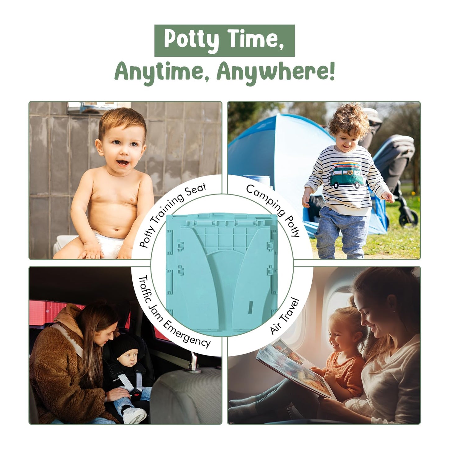 Teo - Portable Toddler Travel Potty – Foldable, Lightweight, Leak-Proof Toilet for Kids with Travel Bag & Disposable Liners – Compact Potty Chair for Home & On-the-Go Use (Sailboat Blue)