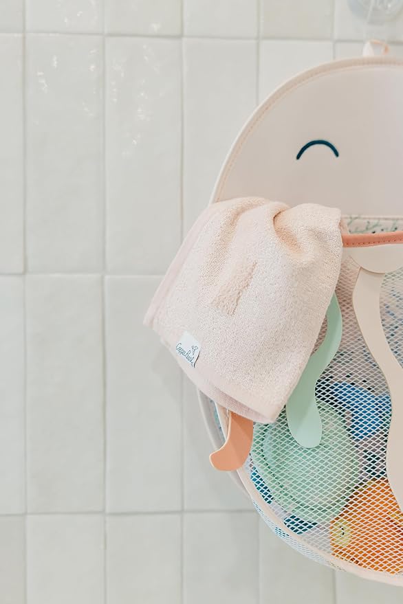 Copper Pearl Oceana Bath Toy Organizer with Suction Cups Extra-Large Mesh Bath Toy Holder for Bathtub, Quick-Dry Bath Toy Storage Net, Convenient Bath Toy Net for Tub - Cora