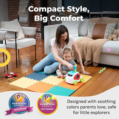 MioTetto Baby Play Mat, Comfortable Playtime Mat – Portable Foam Floor Tiles, Safe Baby mat for Floor for Crawling & Development, Soft Play mat for Babies, Stylish Interlocking Foam Tiles