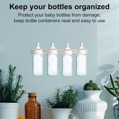 Wall Mount Holder for Dr. Brown's Narrow & Wide-Neck Bottle, Baby Accessories, Waterproof ABS Material Baby Bottle Rack Storage with Fittings for Cabinet Doors or Kitchen Walls