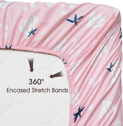 PHF 3 Pack Soft Mini Crib Sheets, Floral & Animal Pack N Play Sheets for Baby Boys Girls, No Slip Universal Fit for Pack N Play, Playard, Portable and Mini Crib Mattresses,Floral & Animal
