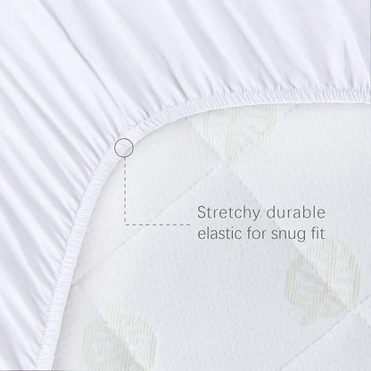 Waterproof Bassinet Mattress Pad Cover Fit for Graco Pack 'n-Play Dome LX Bassinet (not playard), 2 Pack, Ultra Soft Surface, Breathable and Easy Care