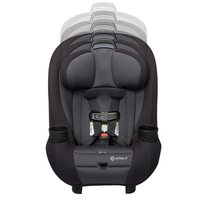 Safety 1st Ellaris 3-in-1 Convertible Car Seat, Slim Fit Design, Rear & Forward-Facing, 5-Position Headrest, 3-Across Fit, Travel-Friendly with Machine-Washable Seat Pad, Smokey Haze