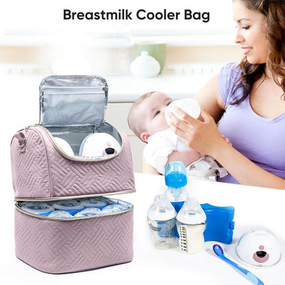 Mam Breastmilk Storage Bag with Ice Pack - Cooler for 6 Bottles Up to 9 Ounce - Insulated Bottle Bag for Daycare