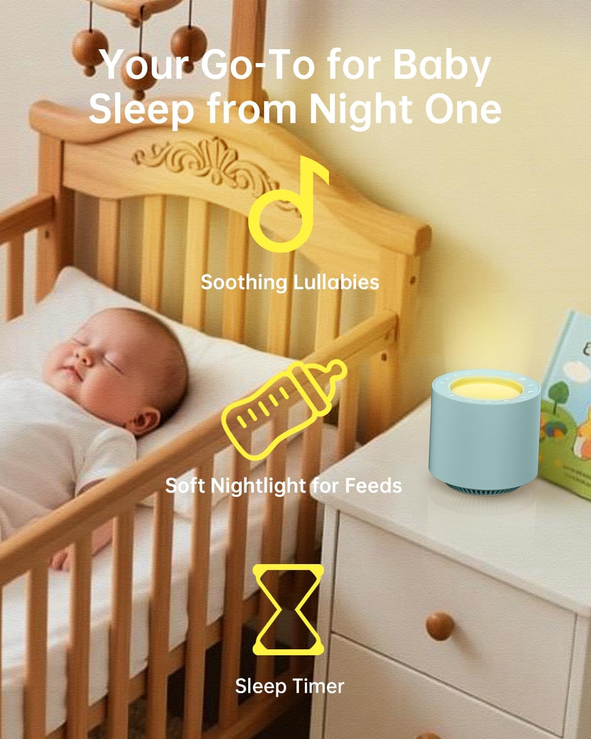 White Noise Sound Machine: Red Light Therapy Sleep Sound Machine with 38 Soothing Sounds & Calming Womb Soother, Memory Function, Dimmable Nursery Night Light with Timer for Baby Adult Gift