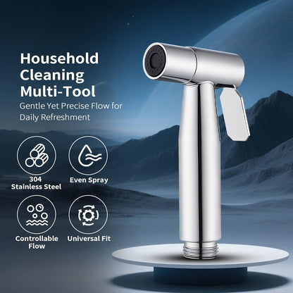 BARROCK 2 Pack Bidet Sprayer Head Only, Stainless Steel Handheld Shattaf Jet Spray for Toilet, Baby Cloth Diaper Sprayer with Adjustable Water Pressure Control, Brushed Nickel