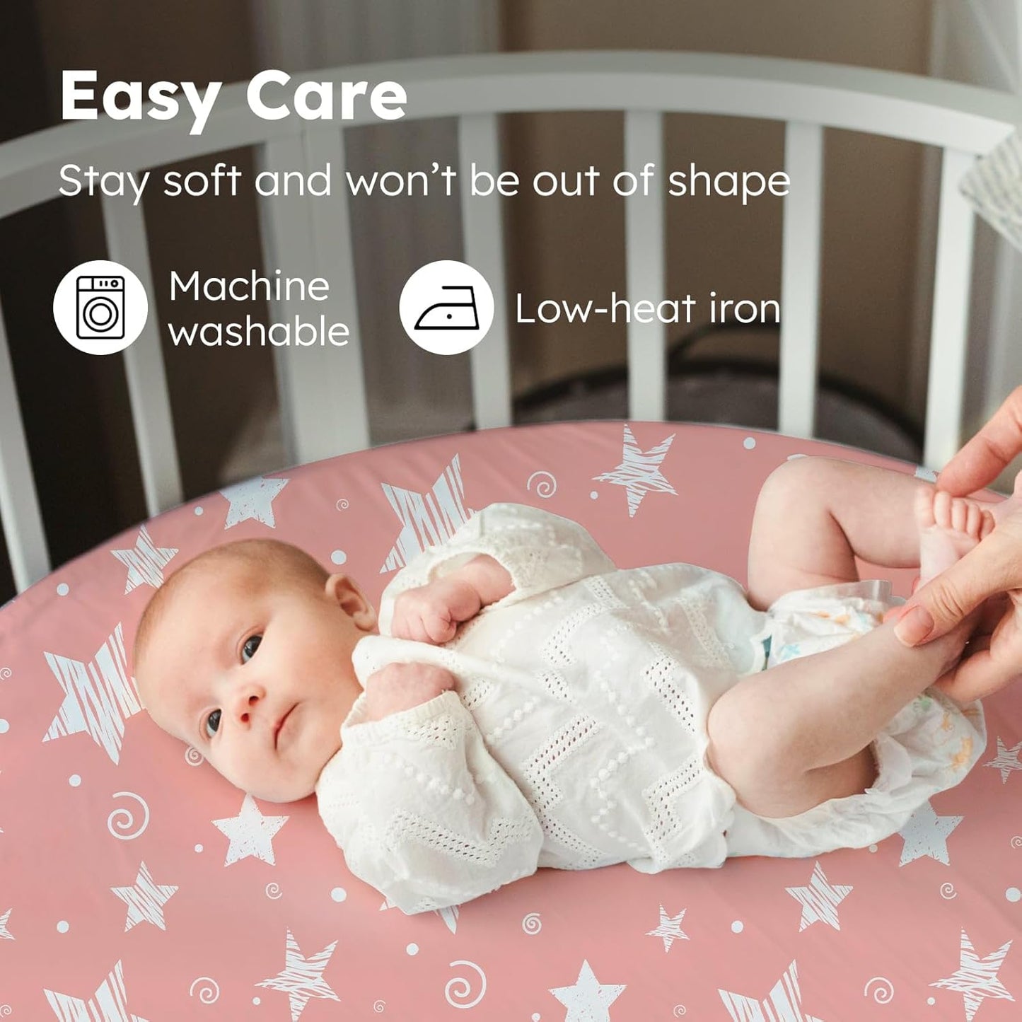 Baby Bedside Bassinet Sheets Girl, 33”x20” Compatible with Baby Delight Dream On Me & Most Rectangle Bedside Sleeper Bassinet Mattress, Super Soft Microfiber Pink Butterfly Flower