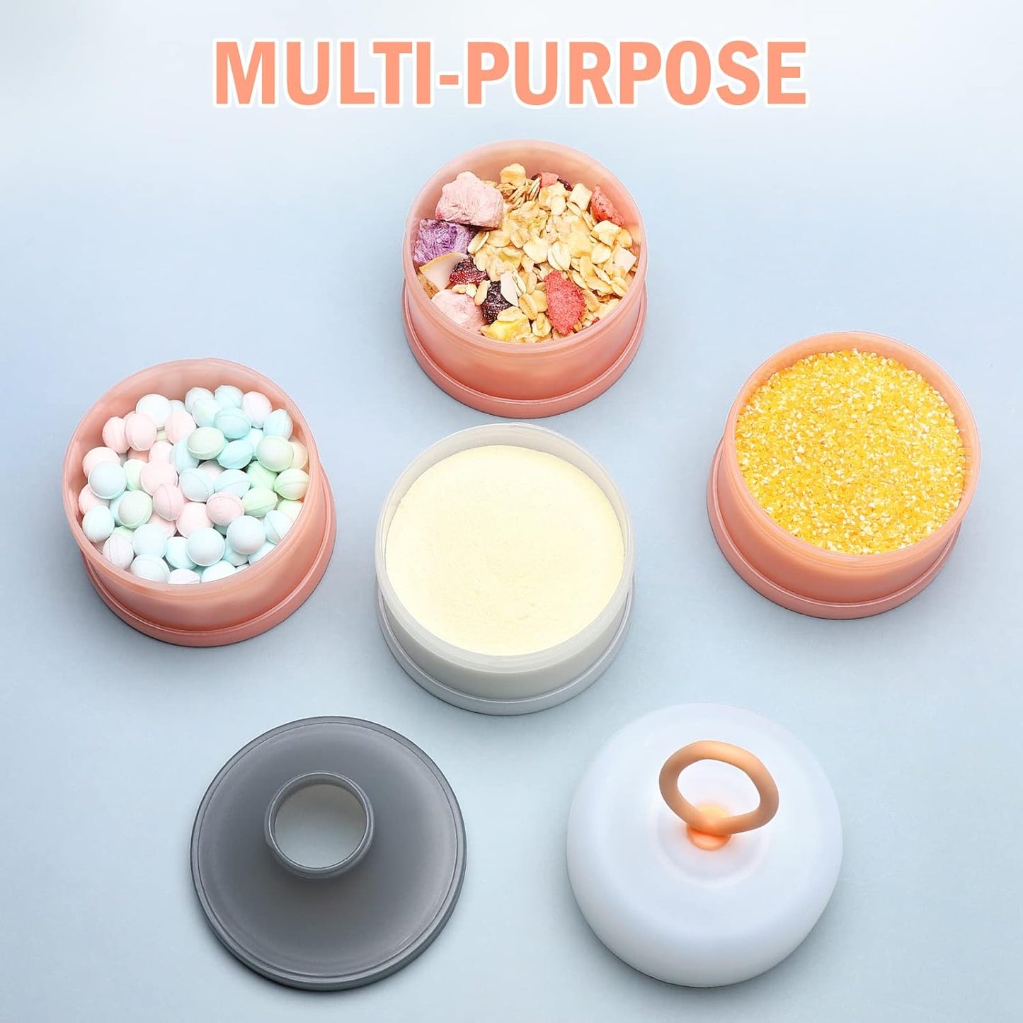 Accmor Baby Formula Dispenser On The Go, Stackable Formula Dispenser Formula Container to Go, Non-Spill Portable Milk Powder Kids Snack Storage Container, BPA Free