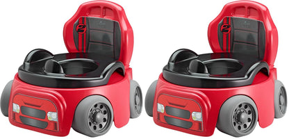 The First Years Training Wheels Racer Potty Training Toilet - Race Car Training Potty - Includes Detachable Toddler Toilet Seat and Kids Potty - Ages 18 Months and Up
