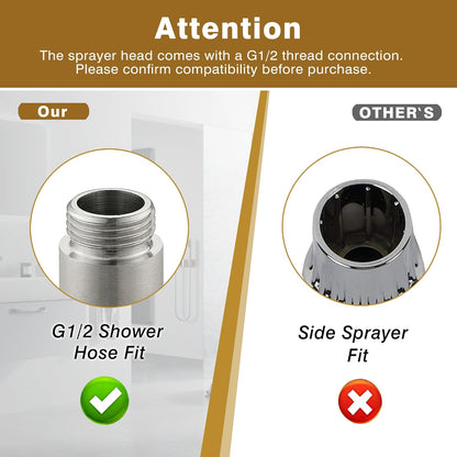 Bidet Toilet Sprayer Head Stainless Steel Handheld Sprayer for Feminine Wash, Cloth Diaper, Bathroom, Kitchen and Toilet Cleaning 4 Functions Brushed Nickel