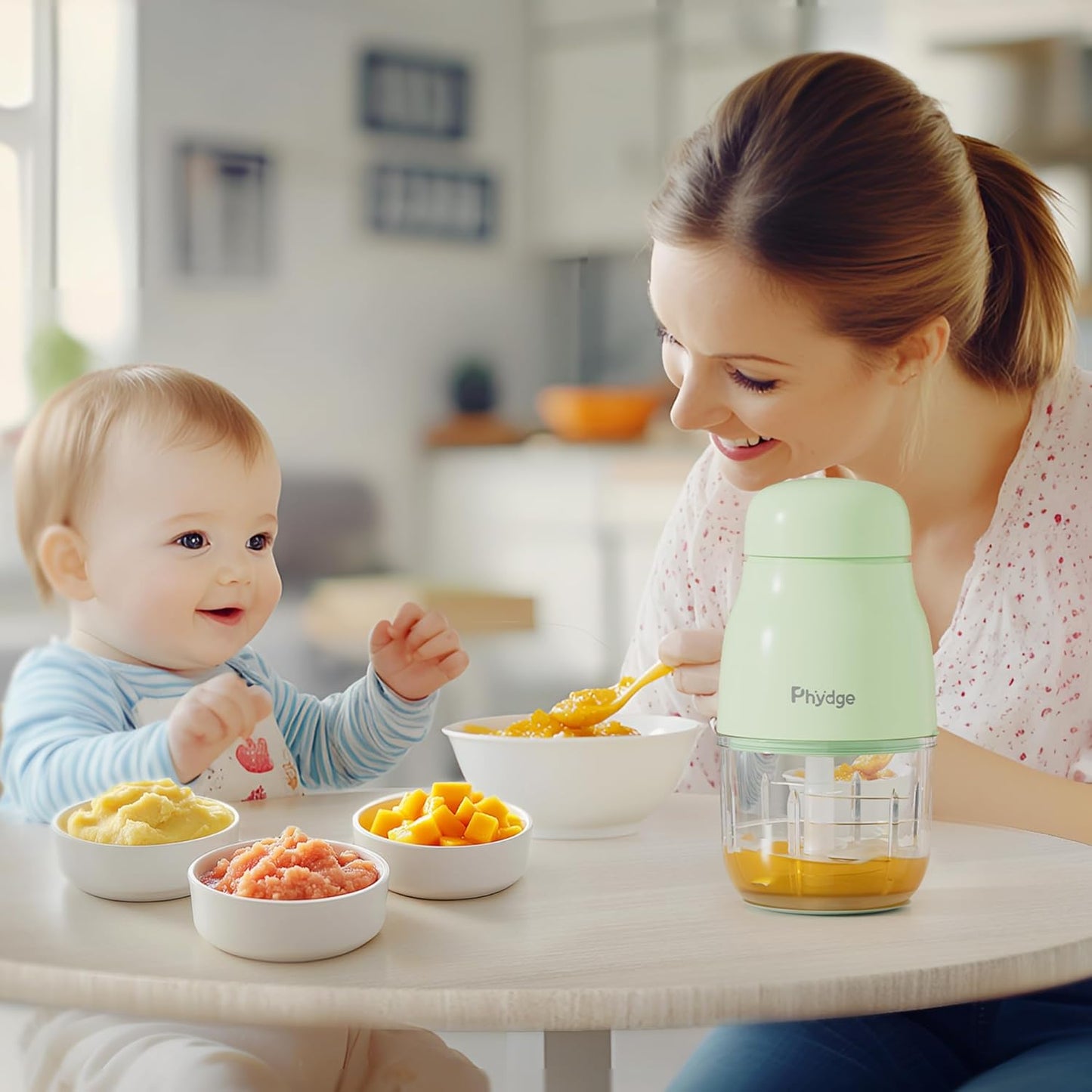 Baby Food Maker, Green Baby Food Blender, 10oz Baby Food Puree Maker, Food Processor for Baby Foods Fruit Vegetable Meat, 10-Second Quick Soft Food Prep for Baby