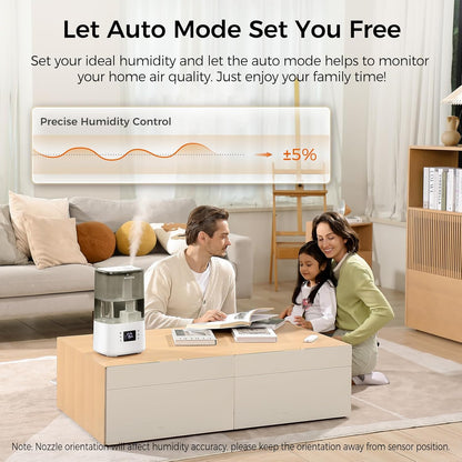 BOXING 4.5L Warm and Cool Mist Ultrasonic Humidifier for Bedroom Large Room, Top Fill Essential Oil Diffuser with Remote, Auto Shut-Off Quiet Sleep Mode, Humidistat, Timer, BPA-Free, 45H Runtime
