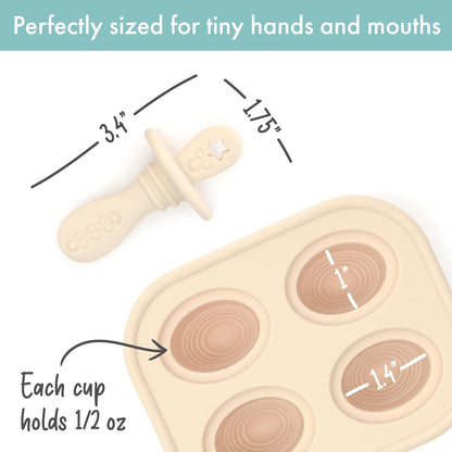 PrimaStella Silicone Petite Pops - Baby Popsicle Mold - BPA Free - Dishwasher Safe - 4 months+ Teether Pops