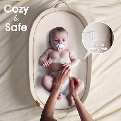 J&JOO Baby Changing Basket includes Diaper Caddy - Soft & Waterproof Dual-Cover, Portable, Changing Pad for Dresser & Changing Table, Gift for Baby Shower, Organic Cotton Rope