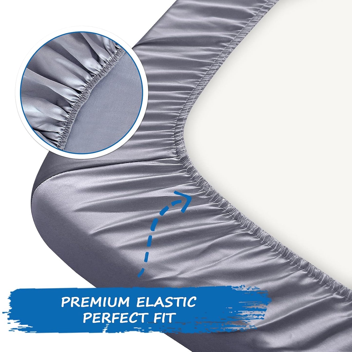 Bassinet Sheets for Baby Boy Girl, Satin Bedside Sleeper Sheets to Fit Mika Micky&Baby Delight&Dream On Me&Baby Joy Bassinet, Bassinet Sheet for Baby Hair (33"x20"x5") Silk Bassinet Sheets, Grey