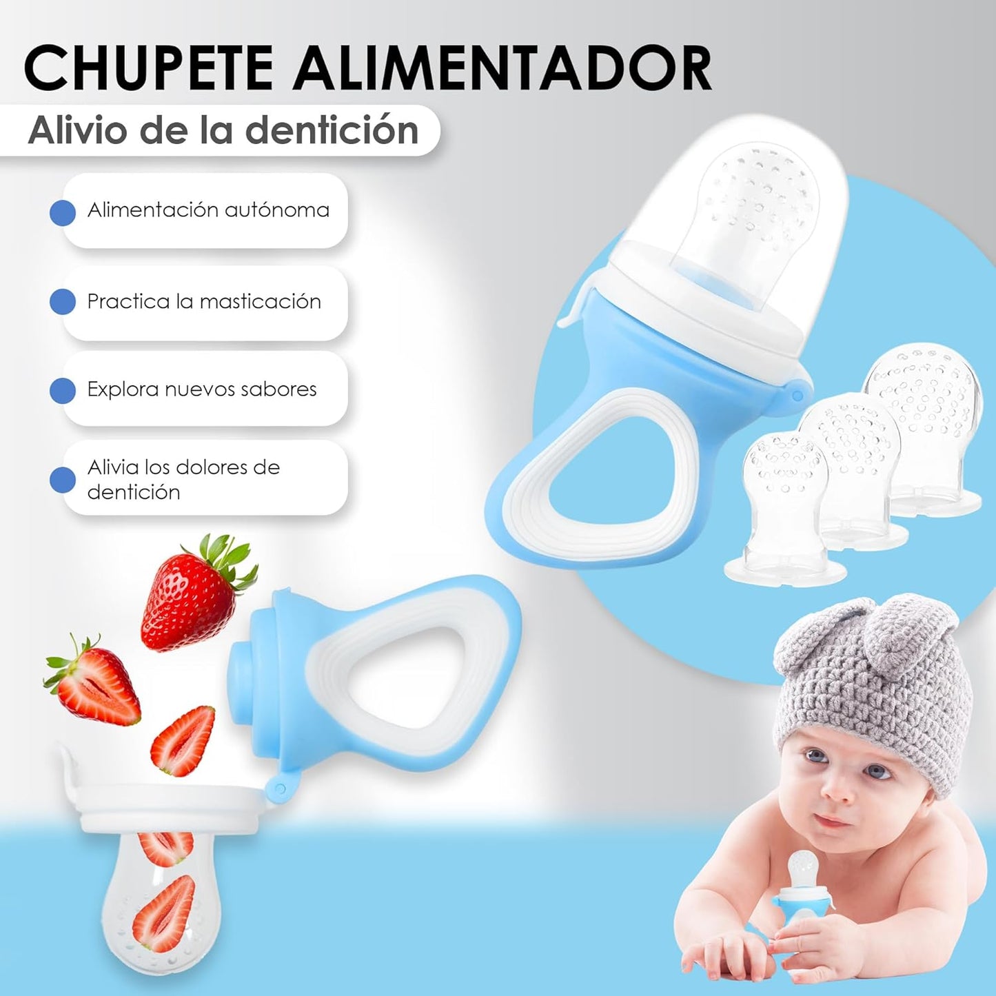 Bluet B- Silicone Baby Feeding Set with Pacifier - Baby Led Weaning Supplies - Baby Spoons, Suction Bowl - Plate - Baby Utensils Set - Silicone Feeding Set for Baby First Foods - 11pcs - Purple
