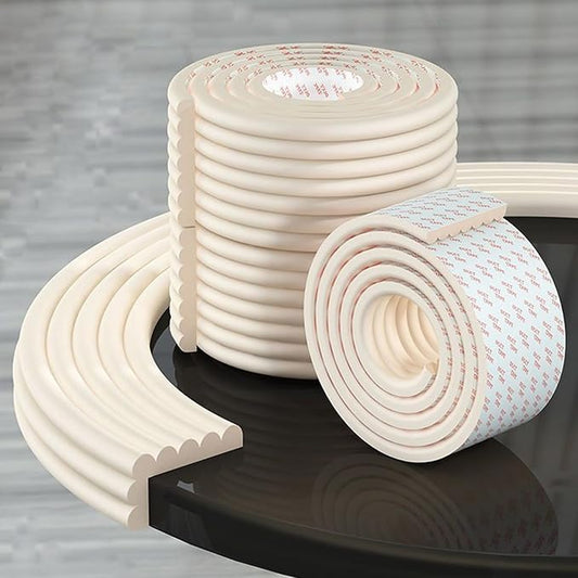 Edge Protector for Baby, Corner Protector for Baby, Soft Foam Furniture Edge Bumper Guards, Desk Edge Cushion, Baby Proofing Edge Corner Protector for Table, Fireplace 6.5ft White