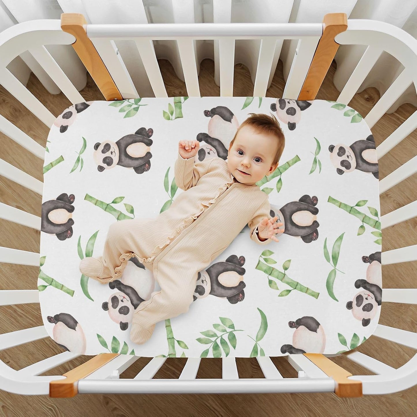 Fall Cute Mushroom Leaves Fitted Crib Sheets Stretchy Portable Playard Sheets for Baby Toddler, Breathable Soft Mini Crib Mattress 52 x 28 in for Boys and Girls