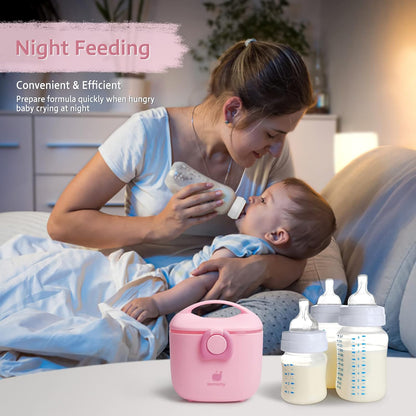 Termichy Baby Formula Dispenser, Portable Milk Powder Dispenser Container with Carry Handle and Scoop for Travel Outdoor Activities with Baby Infant, 8.8OZ, 0.55LB, 250g, 500ml (Pink)