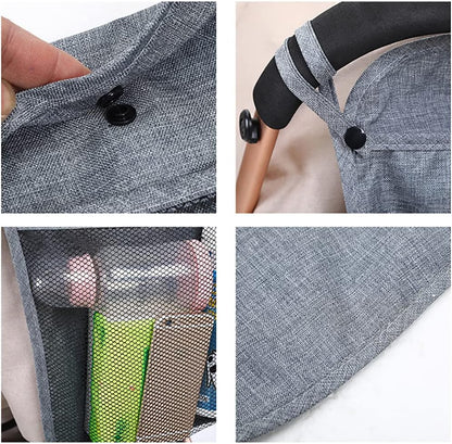 Baby Stroller Organizer,Black,Umbrella stroller organizer,Extra pockets to store snacks/wipes items,Holds water bottles, toddler sweat shirt etc (Black)