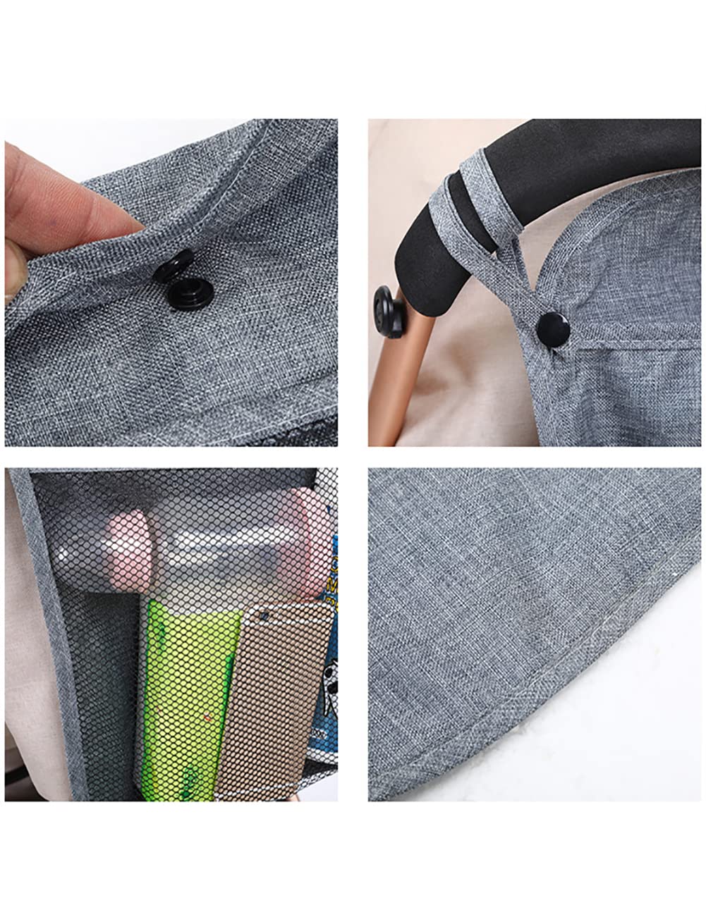 2 PCS PACK Umbrella Stroller Organizer, Black & Sky Blue, Holds water bottles, extra diapers wipes, toddler sweat shirt (Black+Sky Blue)