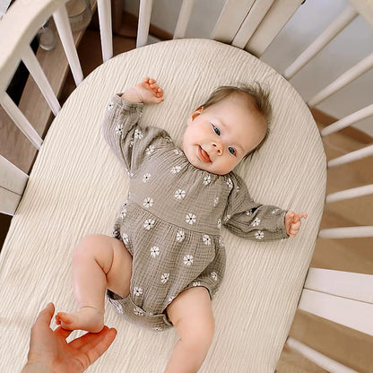 lulumoon Muslin Bassinet Sheets for Baby: Soft Bedside Sleeper Bassinet Fitted Sheets for Boys and Girls