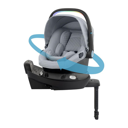 Evenflo Revolve180 LiteMax NXT Rotating Rear-Facing Lightweight Preemie and Infant Car Seat 3-30lbs. with SensorySoothe. Easy Install with Base (Agate Purple)