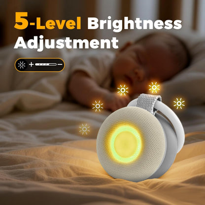 Portable Sound Machine - White Noise Sound Machine for Baby, Travel Donut Sound Machine for Sleep, 15 Soothing Sounds & 7 Colors Night Light, Breathing, Baby Shusher, Registry Gift, Pink