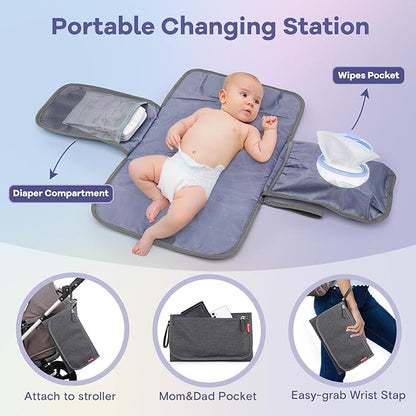 RUVALINO Diaper Bag Backpack, Multifunction Travel Pack Maternity Baby Changing Bags, Large Capacity, Waterproof, Dark Gray | Multifunction, Travel Pack, Maternity, Baby Changing Bags, Waterproof