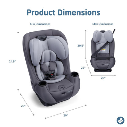 Maxi-Cosi Pria All-in-One Convertible Car Seat, Infant to Toddler Car Seat, Easy-Install Harness, Machine-Washable Cover, 5-100 lbs, Sea Shadow