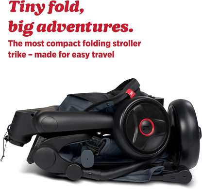 Radio Flyer Coast Folding Stroller Trike, for Kids 6 Months-3 Years, Lightweight, Compact, 4 Riding Modes, UV Canopy, 5Point Harness, Safety Bar, Cup Holder, Storage, Stroller Tricycle for Toddlers