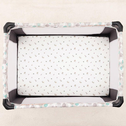PHF 3 Pack Soft Mini Crib Sheets, Floral & Animal Pack N Play Sheets for Baby Boys Girls, No Slip Universal Fit for Pack N Play, Playard, Portable and Mini Crib Mattresses,Floral & Animal