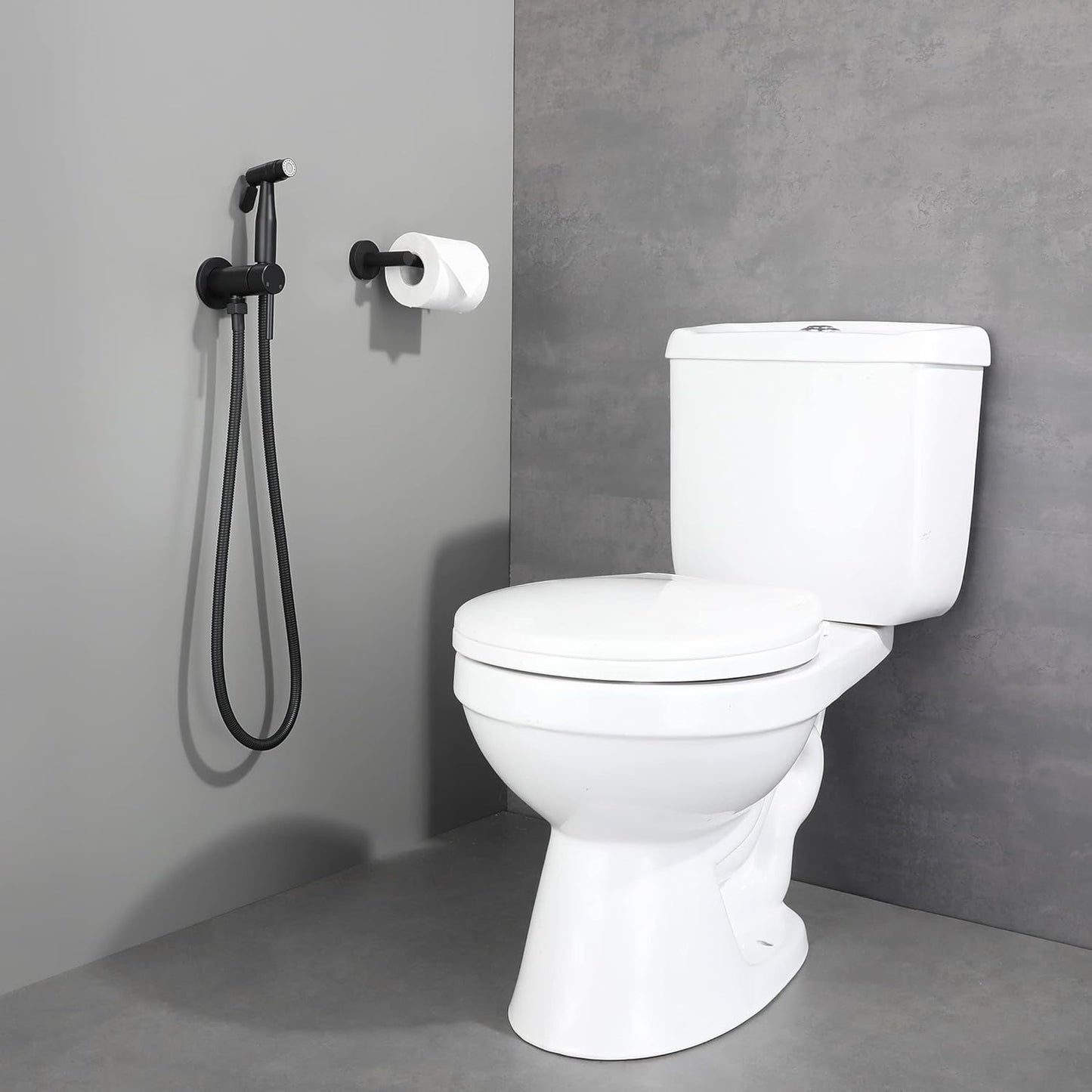 Chrome Handheld Bidet Sprayer for Toilet Warm Water, WiPPhs Stainless Steel Polished Silver Bidet Hand Held Sprayer with Brass Hot and Cold Mixing Valve, WI9138CP