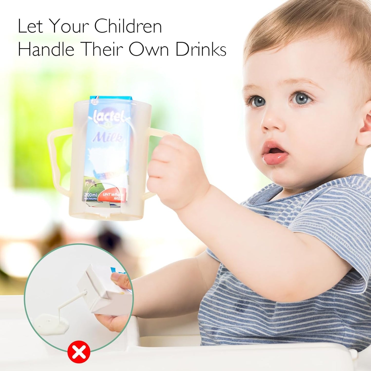 Momcozy Baby Pouch Holder No Squeeze, Baby Food & Juice Box Holder, Mess-Free, Easy Grip for Self-Feeding, BPA-Free & DEHP-Free, Must-Have for Babies, Green