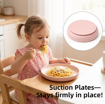 Toddler Plates with Suction 3 Pack, BPA-Free 100% Silicone Dinner Plates for Baby Toddlers Kids, Dishwasher & Microwave Safe, Non-Toxic, Suction Baby Plates Non-slip