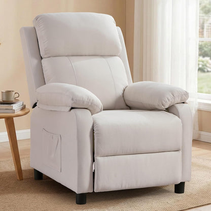 Korser Recliner Chair, 360 Swivel Rocker Chair for Adults, Small Rocking Recliner for Small Spaces, Upholstered Fabric Glider Recliner Nursery