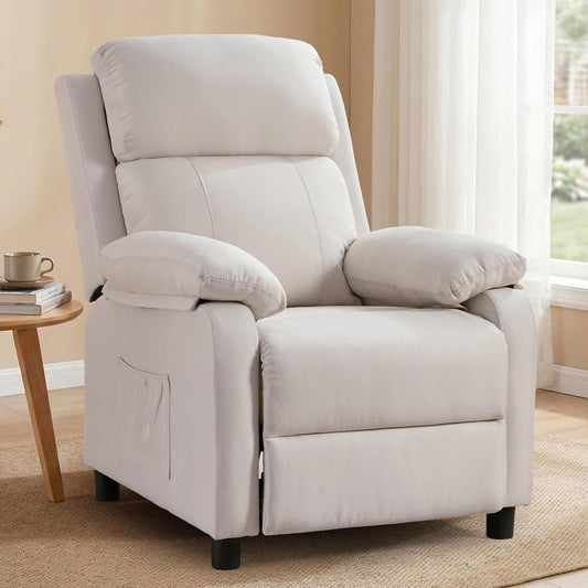 Korser Recliner Chair, 360 Swivel Rocker Chair for Adults, Small Rocking Recliner for Small Spaces, Upholstered Fabric Glider Recliner Nursery