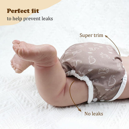 Mama Koala Reusable Adjustable Cloth Diaper Covers Size S,with 2 Pack Reusable and Washable Waterproof Pail Liners