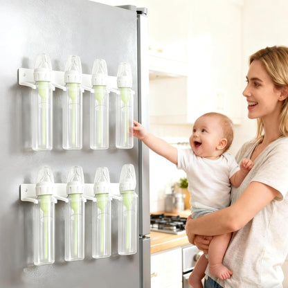 Palksky Baby Bottle Storage Organizer for Dr. Brown's,Baby Bottle Holder for Wall Storage, Fridge and Cabinet, Space Saving Organizer for Baby Stuff Essentials（2-Pieces）