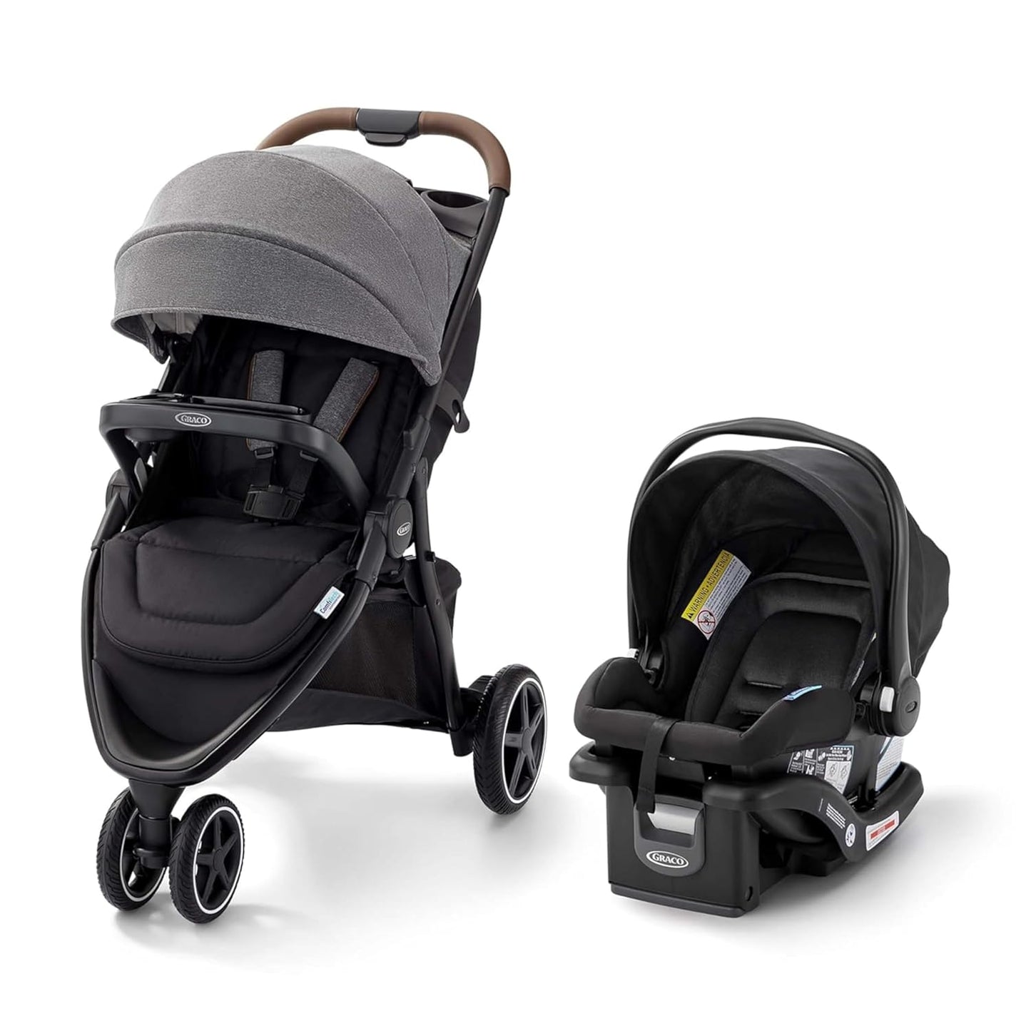 Graco Outpace LX All-Terrain 3-Wheel Baby Stroller, Cohen €” Compatible for Travel System, Easy One-Hand Fold, in-Seat Suspension for Comfortable Ride, Never-Flat Rubber Tires
