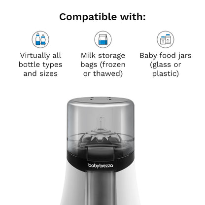 Baby Brezza Smart Baby Bottle Warmer, Breastmilk Warmer + Defroster – Free App - Different Temperatures for Breastmilk + Formula - Universal Fit for All Bottles + Milk Bags - Calentador de Biberones