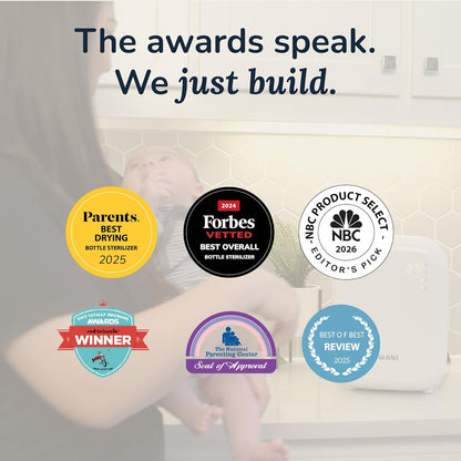 WABI UV LED 3-in-1 Sanitizer & Dryer MINI Box | Disinfect, Dry, & Store Everyday Items, Baby Feeding Gear, and Electronics | Touch Control, LED (No Mercury) | Smart Storage Mode | Fits 4-6 Baby Bottle