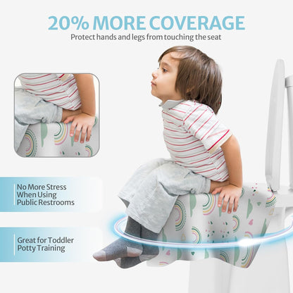 Blissful Diary 20 Pcs Toilet Seat Covers Disposable for Toddlers & Adults, Extra Large Waterproof, Portable Package for Travel, Kids Potty Training(Purple Flowers))