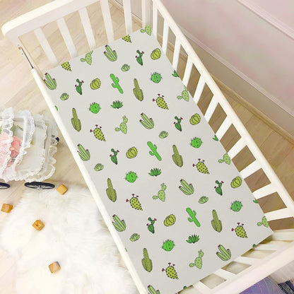 Fall Cute Mushroom Leaves Fitted Crib Sheets Stretchy Portable Playard Sheets for Baby Toddler, Breathable Soft Mini Crib Mattress 52 x 28 in for Boys and Girls