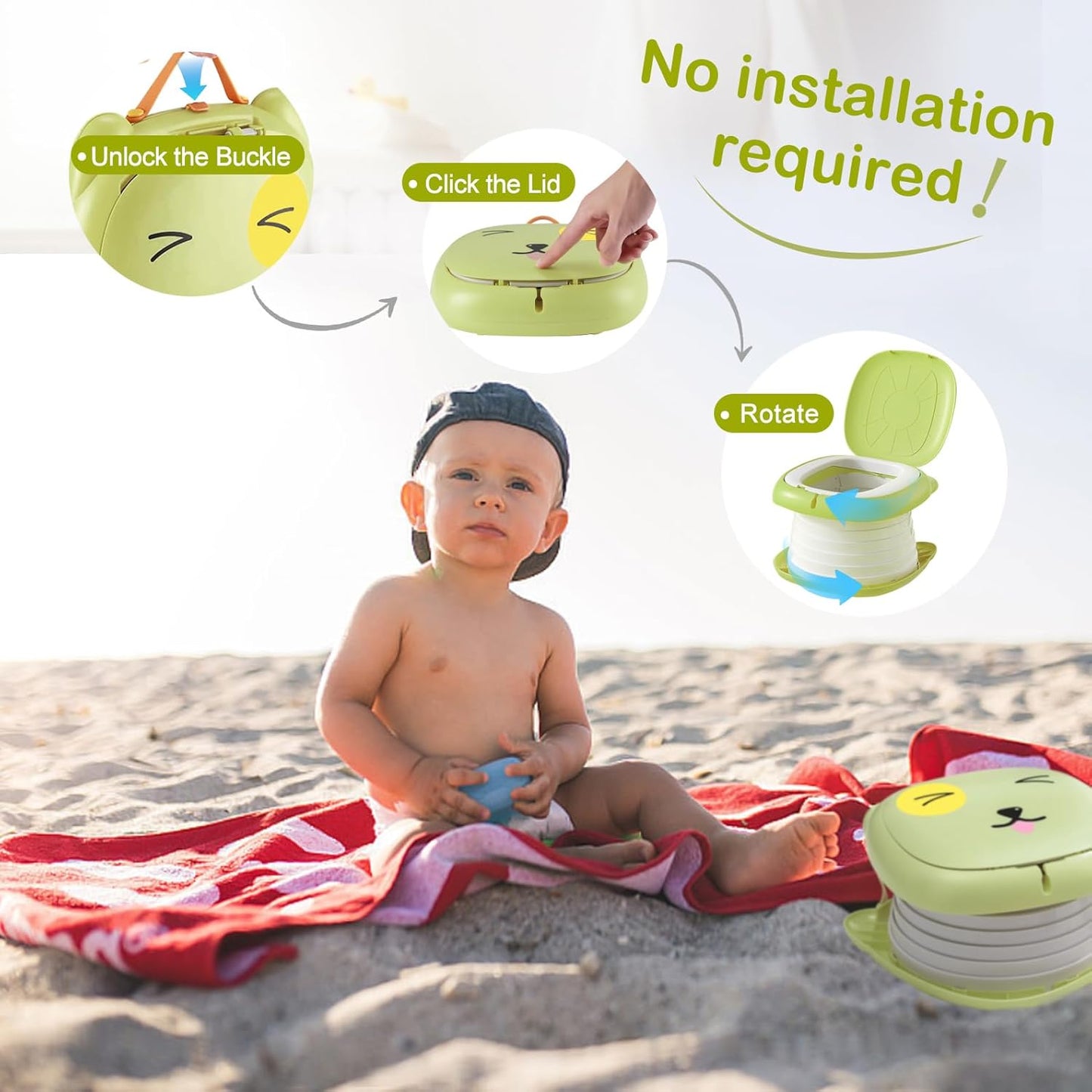 Travel Potty for Toddler Portable Foldable Potty Training Toilet for Boys Girls Baby Kids Children Indoor Outdoor,Pink