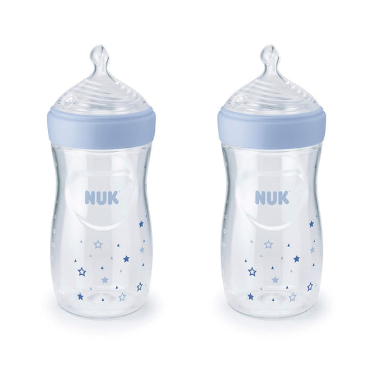 NUK Simply Natural Baby Bottles, 5 Oz, 2-Pack, Colors May Vary