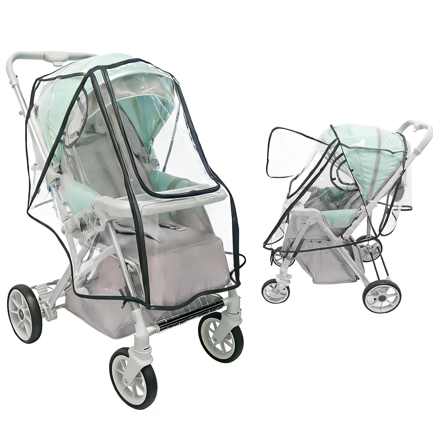 TUPI Stroller Rain Cover, Universal Rain Cover for Stroller with Clear View, Outdoor Weather Shield Breathable, Waterproof Baby Stroller Cover for Rain, Stroller Protector for Wind, Rain, Dust, Snow