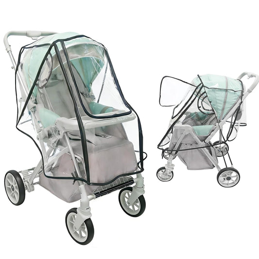 TUPI Stroller Rain Cover, Universal Rain Cover for Stroller with Clear View, Outdoor Weather Shield Breathable, Waterproof Baby Stroller Cover for Rain, Stroller Protector for Wind, Rain, Dust, Snow